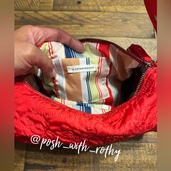 Anthropologie Red Quilted Shoulder Bag - Picture 4 of 9